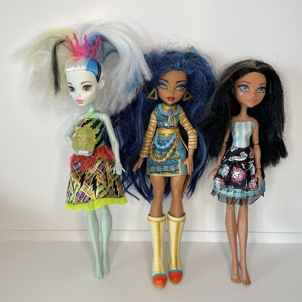 Monster High Doll Lot‎ of 3 Electrified Frankie Works Cleo De Nile
